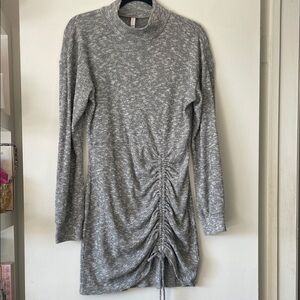 Ruched Long Sleeve sweater Dress|Xhilaration| Marled Gray| Medium| EUC